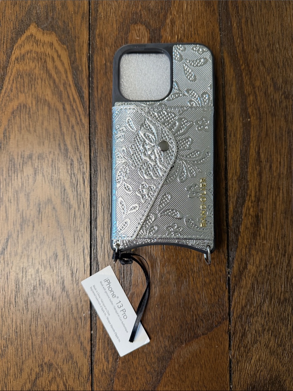 Bandolier Silver Embossed Floral Leather Phone Case NWT iPhone 13 Pro - Picture 2 of 3